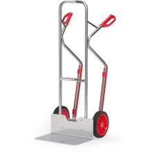 Aluminium Sackkarre 200 kg 1300 mm mit Gummireifen, extra großer Schaufel und Gleitleisten
