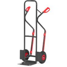 Stahl-Sackkarre 300 kg 1300 mm mit Luftreifen und Gleitstreifen anthrazit