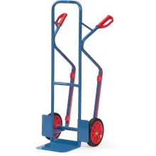 Stahl-Sackkarre 300 kg 1300 mm mit Gummireifen und Gleitstreifen