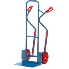 Stahl-Sackkarre 300 kg 1300 mm mit Gummirollen, extra großer Schaufel und Gleitstreifen