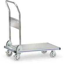 Plattformwagen, Transportwagen 150 kg aus Aluminium mit inklappbarem Schiebegriff 740x480