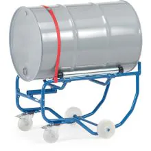 Fasskipper 250 kg mit Kippstange und 2 Stahlrollen, fahrbar