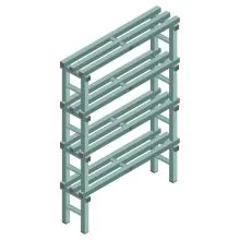 Kunststoffregal REA Euro Design 1450x1000x300 mm (HxBxT) 4 Ebenen