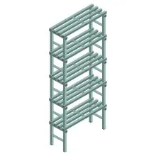 Kunststoffregal REA Euro Design 2450x1200x400 mm (HxBxT) 5 Ebenen