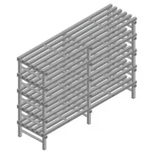 Kunststoffregal REA euro grau 1450x2000x600 mm (HxBxT) 5 Ebenen