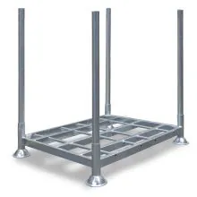 Stapelgestell, Stapelrack einfach inklusive vier Rungen von 1500 mm 1545x1180x1330 mm (HxBxT) thermisch verzinkt