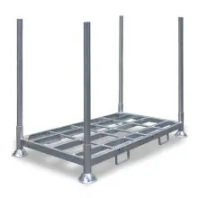 Stapelgestell, Stapelrack doppelt inklusive vier Rungen von 1500 mm 2025x1180x1330 mm (HxBxT) thermisch verzinkt
