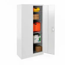 Flügeltürenschrank mit Zylinderschloss - 1800x900x400mm (hxbxt) Grau