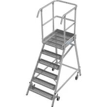 Plattformtreppe Krause einseitig R13 Antirutsch-Profilrost 6 Stufen 1450mm
