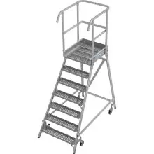 Plattformtreppe Krause einseitig R13 Antirutsch-Profilrost 7 Stufen 1700mm
