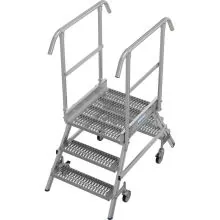 Plattformtreppe Krause doppelseitig R13 Antirutsch Profilgitter 2x3 Stufen 750mm