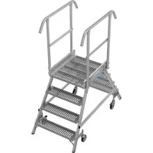 Plattformtreppe Krause doppelseitig R13 Profilrost 2x4 Stufen 1000mm