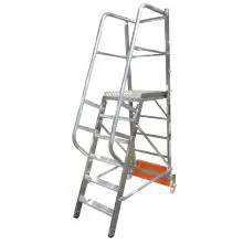 Plattformtreppe Krause Vario Compact mit Stabilisator 750mm 6 Stufen 1400mm
