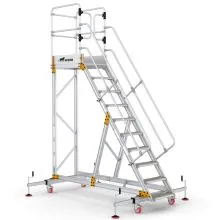 Plattformtreppe Wixor mit Stabilisator 10 Stufen