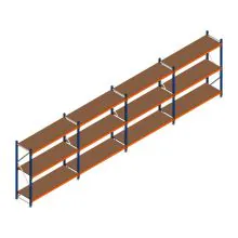 Vorteilsreihe Weitspannregal Kimer 1750x6250x600 mm (HxBxT) 3 Ebenen mit vormontierten Rahmen