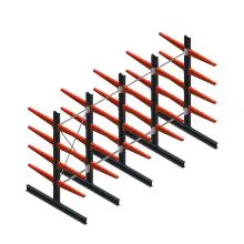 Vorteilsreihe medium Kragarmregal beidseitig 2500x5000x600 mm (HxBxT) 4 Ebenen 425/Arm