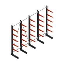 Vorteilsreihe Medium Kragarmregal einseitig 3000x5000x600mm (HxBxT) 5 Ebenen 290/Arm