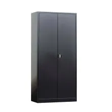 Abschließbarer Metallschrank mit Flügeltüren, Lagerschrank 1800x800x380 mm (hxbxt) schwarz