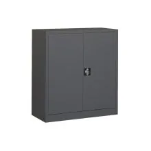 Abschließbarer Metallschrank mit Flügeltüren, Lagerschrank 1000x800x380 mm (hxbxt) schwarz