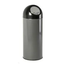 Abfallbehälter mit Pushdeckel 55 Liter metallic-schwarz