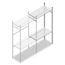 Konfektionsregal Medium Duty 2000x1000x500 mm (HxBxT) 1 Stange 2 Fachböden Anbauregal
