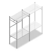 Konfektionsregal Medium Duty 2000x1000x600 mm (HxBxT) 1 Stange 2 Fachböden Grundregal