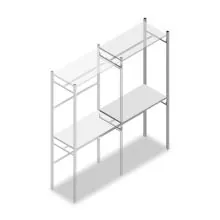 Konfektionsregal Medium Duty 2200x1000x500 mm (HxBxT) 2 Stangen 2 Fachböden Anbauregal