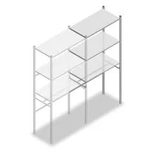 Konfektionsregal Medium Duty 2200x1000x500 mm (HxBxT) 1 Stange 3 Fachböden Anbauregal