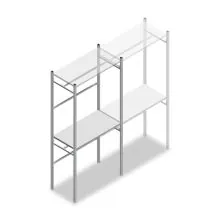 Konfektionsregal Medium Duty 2200x1000x500 mm (HxBxT) 2 Stangen 2 Fachböden Grundregal