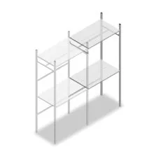 Konfektionsregal Medium Duty 2200x1000x600 mm (HxBxT) 1 Stange 2 Fachböden Anbauregal