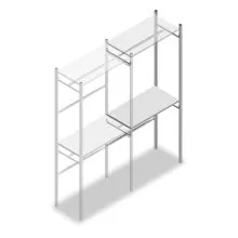 Konfektionsregal Medium Duty 2500x1000x500 mm (HxBxT) 2 Stangen 2 Fachböden Anbauregal