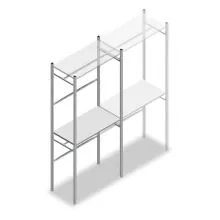 Konfektionsregal Medium Duty 2500x1000x500 mm (HxBxT) 2 Stangen 2 Fachböden Grundregal