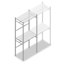 Konfektionsregal Medium Duty 2500x1000x600 mm (HxBxT) 2 Stangen 2 Fachböden Grundregal