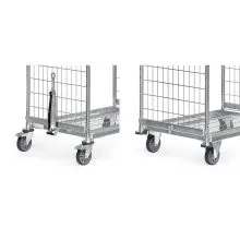 Deichsel und Kupplung für Kommissionierwagen mit Ladeflächenbreite von 510 mm