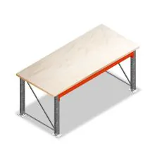 Einlagige Werkbank, Arbeitstisch 2150x950x940 mm (lxtxh) Rahmen vormontiert
