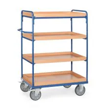 Etagenwagen, Transportwagen 1000x600x1552 mm (HxBxT) 600 kg mit 4 Lagerbehältern