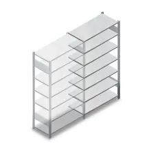 Teilweise gebrauchtes Fachbodenregal Stow 2250x1265x400 mm (HxBxT) 7 Ebenen Anbauregal