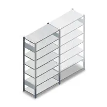 Teilweise gebrauchtes Fachbodenregal Stow 2250x1265x400 mm (HxBxT) 7 Ebenen Grundregal