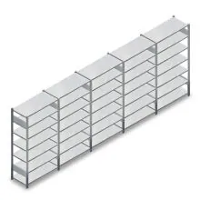 Vorteilsreihe teilweise gebrauchte Fachbodenregal Stow 2250x6535x400 mm (HxBxT) 7 Ebenen