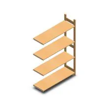 Fachbodenregal aus Holz BT Euro 1800x1170x400 mm (HxBxT) 4 Ebenen Anbauregal