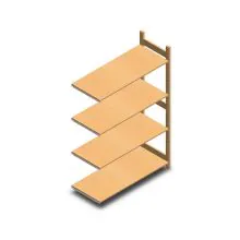 Holz-Fachbodenregal BT Euro 1800x1170x500 mm (HxBxT) 4 Ebenen Anbauregal