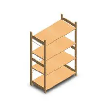 Holz-Fachbodenregal BT Euro 1800x1170x600 mm (HxBxT) 4 Ebenen Grundregal