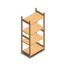 Holz-Fachbodenregal BT Euro 1800x770x500 mm (HxBxT) 4 Ebenen Grundregal