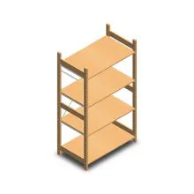 Holz-Fachbodenregal BT Euro 1800x970x600 mm (HxBxT) 4 Ebenen Grundregal