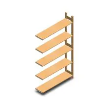 Holz-Fachbodenregal BT Euro 2100x1170x300 mm (HxBxT) 5 Ebenen Anbauregal