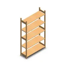 Holz-Fachbodenregal BT Euro 2100x1170x400 mm (HxBxT) 5 Ebenen Grundregal