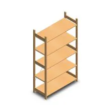 Holz-Fachbodenregal BT Euro 2100x1170x500 mm (HxBxT) 5 Ebenen Grundregal