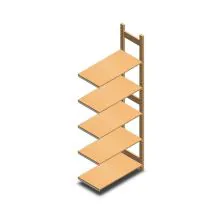 Fachbodenregal BT Euro aus Holz 2100x770x400 mm (HxBxT) 5 Ebenen Anbauregal