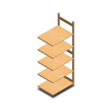 Holz Fachbodenregal BT Euro 2100x770x600 mm (HxBxT) 5 Ebenen Anbauregal