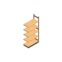 Holz-Fachbodenregal BT Euro 2100x970x500 mm (HxBxT) 5 Ebenen Anbauregal